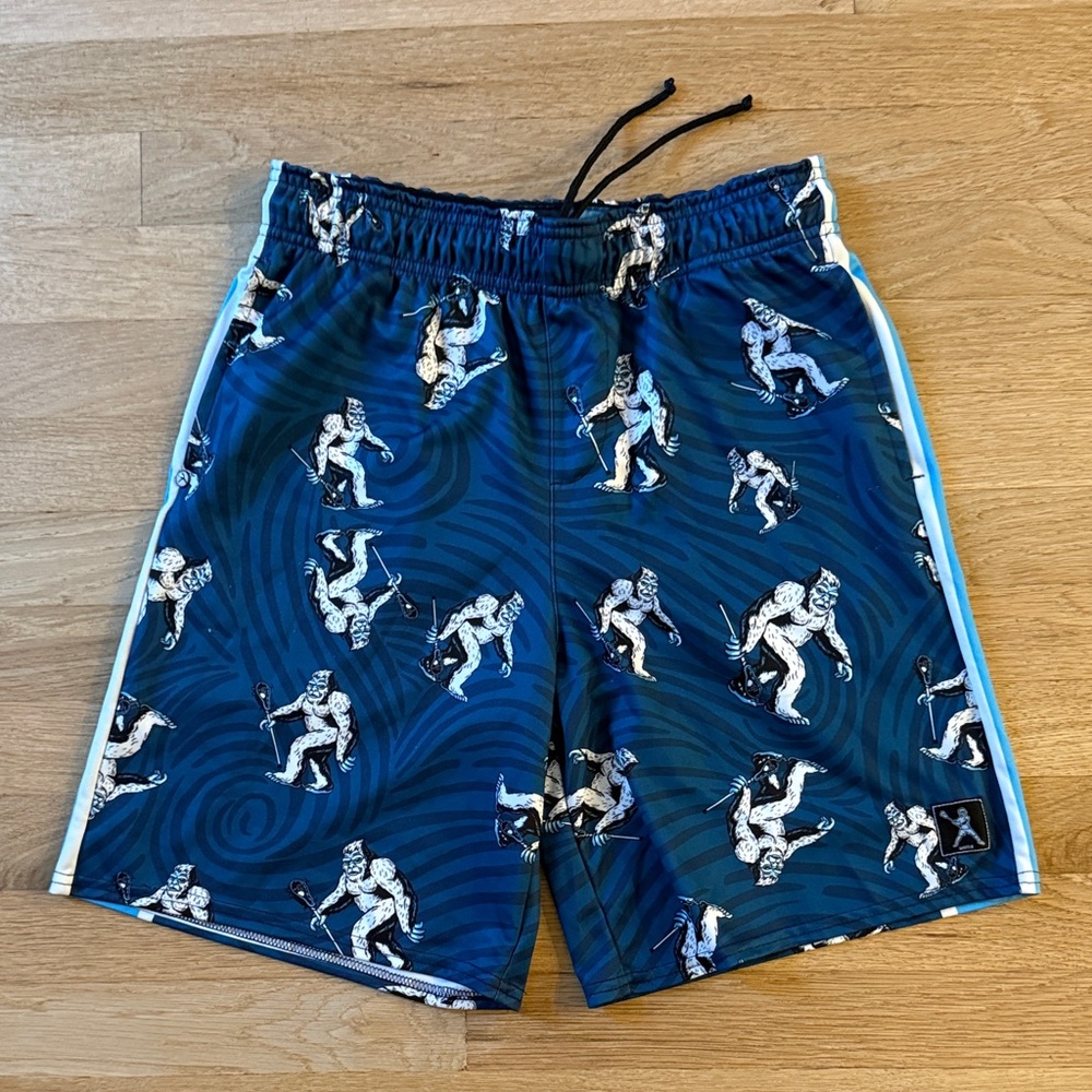 EUC Lacrosse Unlimited Lax shorts YXL Yeti print